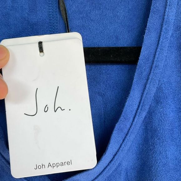 Anthropologie Joh NWT Audrey Suede Dress w/Pockets Cobalt Blue, Sz XL, MSRP $90 - Picture 5 of 9